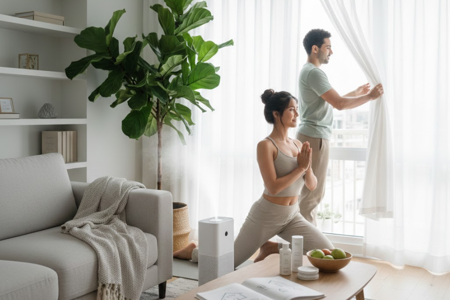 How to extend the same self-care mindset used for yoga, skincare, and nutrition into the home environment.